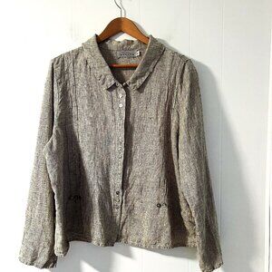 Willow Linen Lagenlook Minimalist Casual Button details pin tucks Blouse shirt